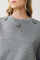FIGARO Γκρί embellished layered μπλούζα