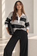 EIGHTY2 Μαύρο drawstring straight pants