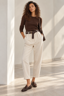 Μπεζ relaxed fit παντελόνι