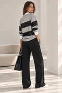 EIGHTY2 Μαύρο drawstring straight pants