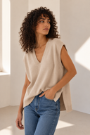 Μπez V-neck πλεκτή καζάκα