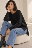 Μαύρη soft touch oversized μπλούζα