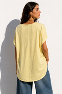 Butter yellow oversized V-neck t-shirt