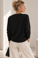 Μαύρο basic knit πουλόβερ