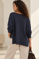 Μπλε soft touch oversized μπλούζα