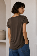 Καφέ twist detail t-shirt