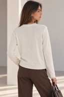Εκρού lace detail cardigan