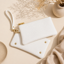 Λευκό double leather strap wallet