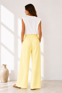 Fluo κίτρινο wide leg παντελόνι φόρμας