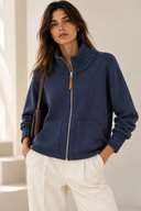 Μπλε Zip Knit cardigan