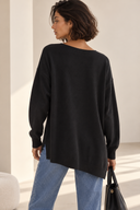 Μαύρη soft touch oversized μπλούζα