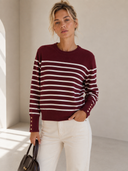 Μπορντό striped button knit sweater