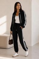 Μαύρο sporty stripe σετ