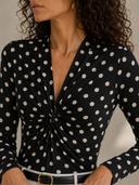 Μαύρο polka dot knot body