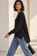 Μαύρη soft touch oversized μπλούζα