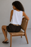 Καφέ braided belt σορτς