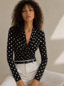 Μαύρο polka dot knot body