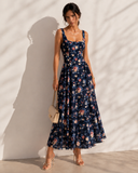 Μπλε floral φόρεμα