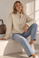 Μπεζ Zip Knit cardigan