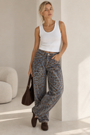 Μπλε Velvet Leopard Balloon Fit Jeans