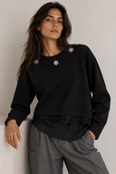 FIGARO Μαύρη embellished layered μπλούζα