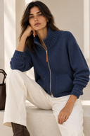 Μπλε Zip Knit cardigan
