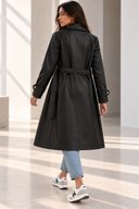 Μαύρη δερματίνη trench coat