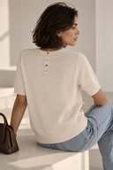 Cream fine knit μπλούζα με μεταλιζέ κλωστή