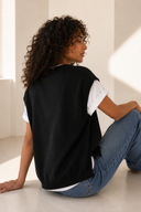 Μαύρη V-neck πλεκτή καζάκα
