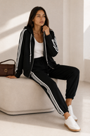 Μαύρο sporty stripe σετ