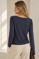 Μπλε cowl neck μπλούζα