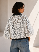 Μαύρο bomber jacket με δαντέλα