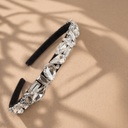 Μαύρη embellished headband με πέτρες