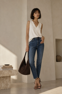 Μπεζ V-neck sleeveless top