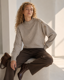 Μπεζ button detail turtleneck sweater