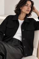EIGHTY2 Μαύρο jacket με HOPE μπουκλέ λεπτομέρεια