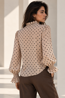 Μπεζ Sheer Dot Blouse