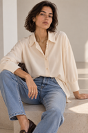 Βανίλια ασύμμετρο oversized πουκάμισο