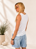 Ανοιχτό μπλε high waist denim shorts με ρεβέρ