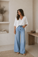Λευκό oversized πουκάμισο με κουμπιά