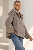 Πούρου oversized bouclé jacket με κουκούλα