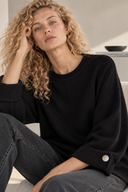 Μαύρη oversized πλεκτή μπλούζα