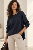 Μπλε soft touch oversized μπλούζα