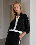 Μαύρο color block relaxed σετ