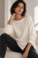 Cream soft touch oversized μπλούζα