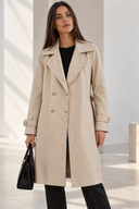 Μπεζ δερματίνη trench coat