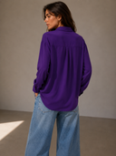 Μωβ ασύμμετρο oversized πουκάμισο