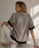 FIGARO Stone lace trim πουκάμισο