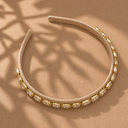 Μπεζ embellished headband με πέτρες και στρας