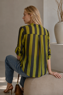 Πράσινο μήλο striped relaxed πουκάμισο